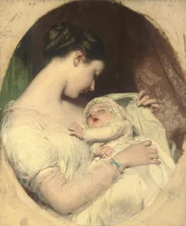 Die Frau des Künstlers Elizabeth mit ihrer Tochter Mary Edith