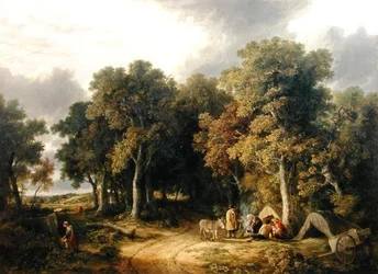 Lager in einer Waldlandschaft