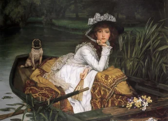 Junge Dame in einem Boot