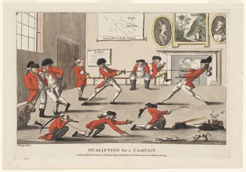 Qualifikation für eine Kampagne, veröffentlicht 1777 (handkolorierte Gravur)