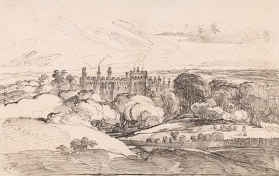 Lea Castle über den Wäldern, 1814