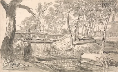 Flusslandschaft mit einem Wasserfall