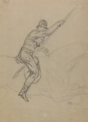Sir Charles Blunt (geb. 1775) jagt den Eber und entkommt dem Tiger: eine Studie für eines von vier Gemälden, die 1815 entstanden