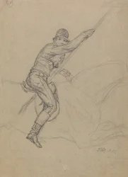 Sir Charles Blunt jagt das Wildschwein und entkommt dem Tiger: eine Studie für eines von vier Gemälden von Ward, ausgeführt 1815