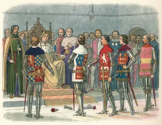 Arundel, Gloucester, Nottingham, Derby und Warwick vor dem König, 1387