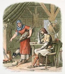 König Alfred in der Hütte des Hirten, ca. 878, 1864