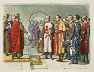 König Heinrich III. und sein Parlament, Westminster, 1258, aus 