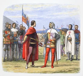 Der Schwarze Prinz erzwingt von Pedro dem Grausamen eine Amnestie, Spanien, 1367, 1864