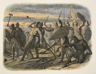 Der Tod von Harold II. in der Schlacht von Hastings, 1066, aus 