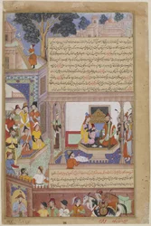Kublai Khan und seine Kaiserin auf dem Thron, aus einem Jami al-Twarikh (oder Chingiznama)