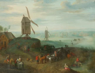 Landschaft mit Windmühlen