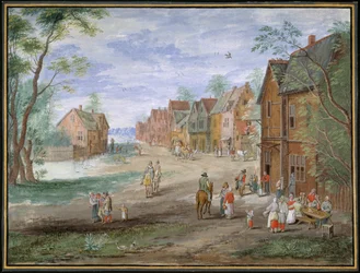 Der Platz in Gouda im Winter
