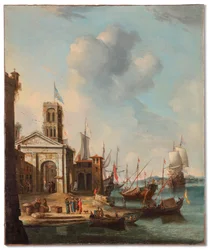 Blick auf einen Mittelmeerhafen