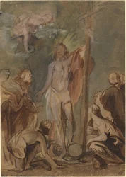 Der auferstandene Christus umgeben von Heiligen