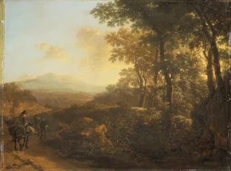 Italienische Landschaft mit Maultiertreiber