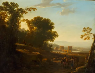 Landschaft mit dem Ponte Lucano und dem Grabmal der Plautier