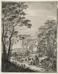 Ochsenkarren. Blick zwischen Ancona und Sinigaglia