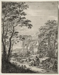Ochsenkarren. Blick zwischen Ancona und Sinigaglia