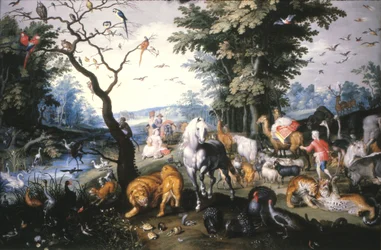 Die Tiere betreten die Arche Noah