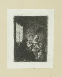 Familie am Fenster