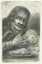 Mann und Kind am Esstisch