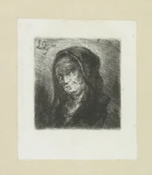 Alte Frau mit schwarzem Schleier
