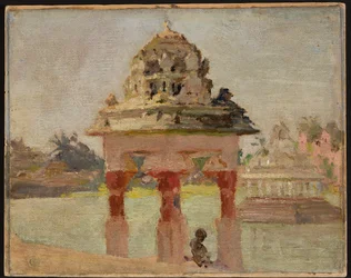 Madras - Tempel mit heiligem See. Von der Reise nach Indien