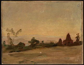 Indische Siedlung bei Mondschein. Von der Reise nach Indien