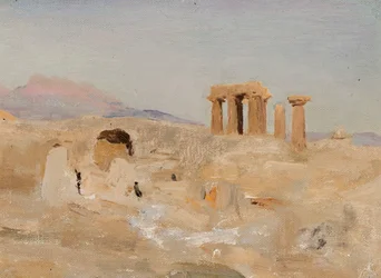 Tempel des Apollon und Parnass in Korinth. Aus einer Reise nach Griechenland