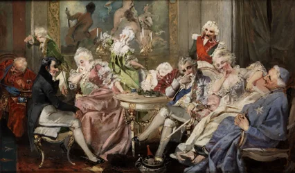 Höfische Gesellschaft in einem Salon