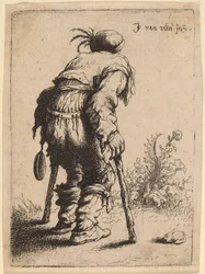 Bettler mit zwei Krücken, 1632