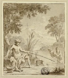 Mythologische Geburt eines Gottes oder Halbgottes aus einem Fluss