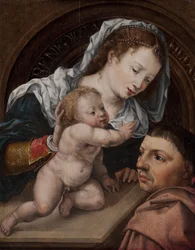 Maria mit Jesuskind und Stifter des Gemäldes