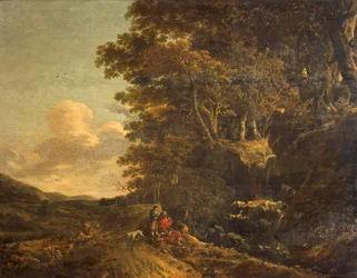 Landschaft mit Wasserfall, ca. 1685-85