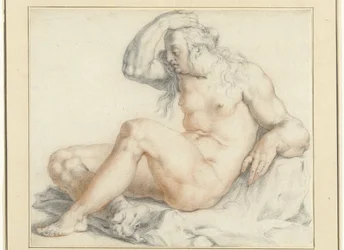 Nackte sitzende Frauenfigur
