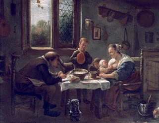 Gebet vor dem Mittagessen, von Jan Steen
