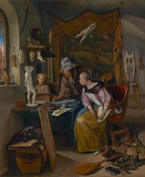 Die Zeichenstunde, um 1665