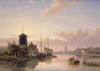 Sommerlandschaft bei Sonnenuntergang, 1858