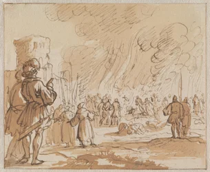 180 Katharer oder Albigenser werden 1210 außerhalb von Minerve verbrannt