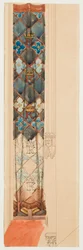 Karton für die Polychromie der Marienkirche - Fries mit geometrischem Muster