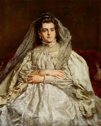 Porträt der Frau des Künstlers, Teodora, im Hochzeitskleid
