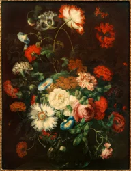 Blumenstilleben in einer Glasvase
