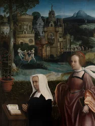 (Detail) des Stifters mit dem Heiligen Nikolaus und der Frau des Stifters mit der Heiligen Godeliva, ca. 1515-21