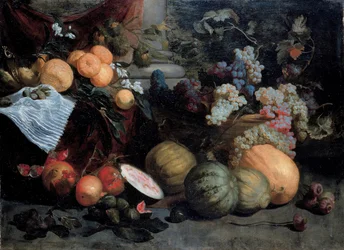 Stillleben mit Obst und Gemüse, erstes Drittel des 17. Jahrhunderts