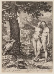 Adam und Eva vor dem Baum der Erkenntnis, aus Geschichte der ersten Eltern der Menschheit