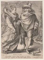 Winter (Junges Paar beim Schlittschuhlaufen), aus Die Vier Jahreszeiten