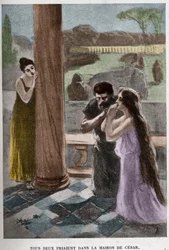 Beide beteten im Haus von Cesar (Kapitel VIII) Illustration von JAN STYKA (1858-1925) für Henryk Sienkiewiczs Roman „Quo Vadis“