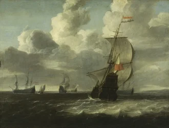 Seestück [Kriegsschiff beim Auslaufen], ca. 1660