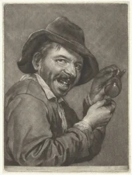 Mann mit einem leeren Glas (der Geschmack)