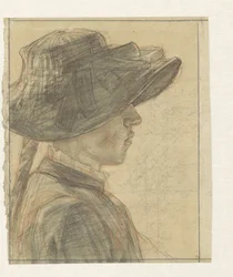 Porträt von Fräulein A.C.E. Veth, Schwester des Zeichners